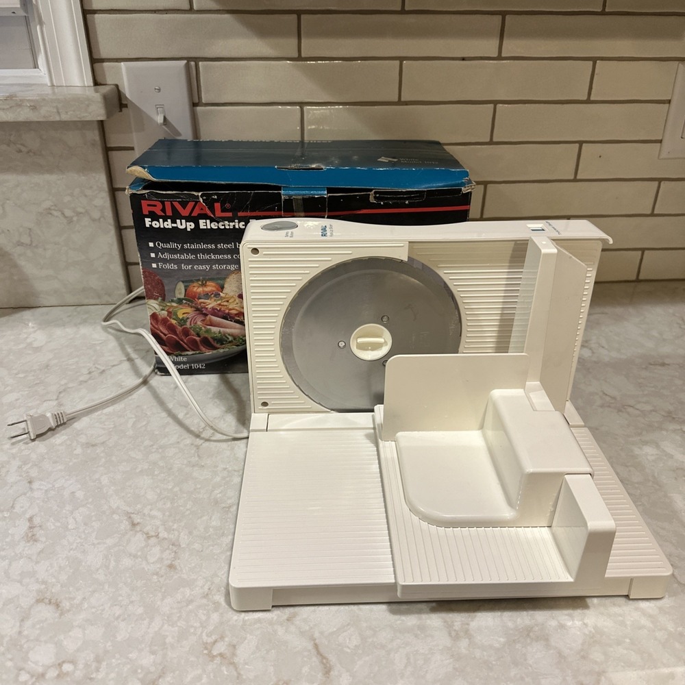 Rival Fold-Up Electric Food Slicer for Meat, Cheese & More Model 1042 Vintage